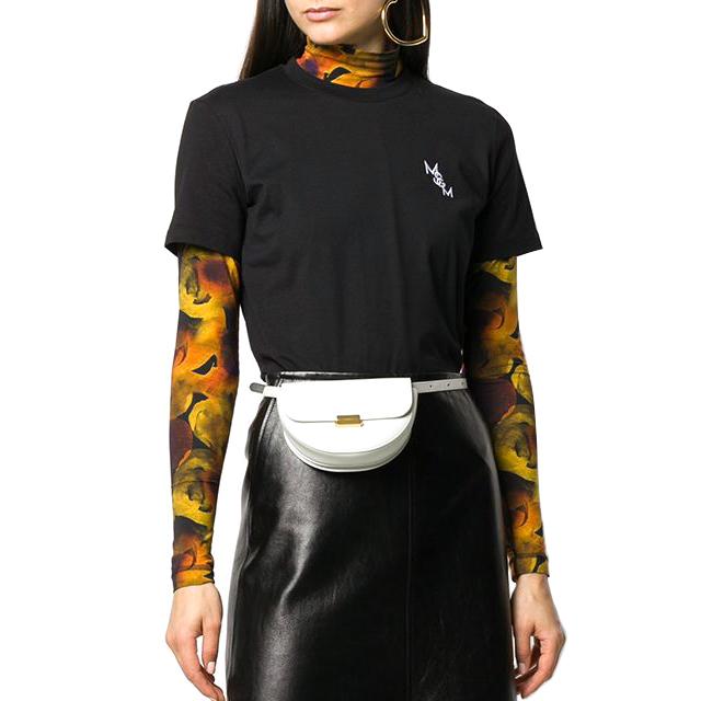 MSGM Black Short-Sleeve T-Shirt Unisex 2841MDM212