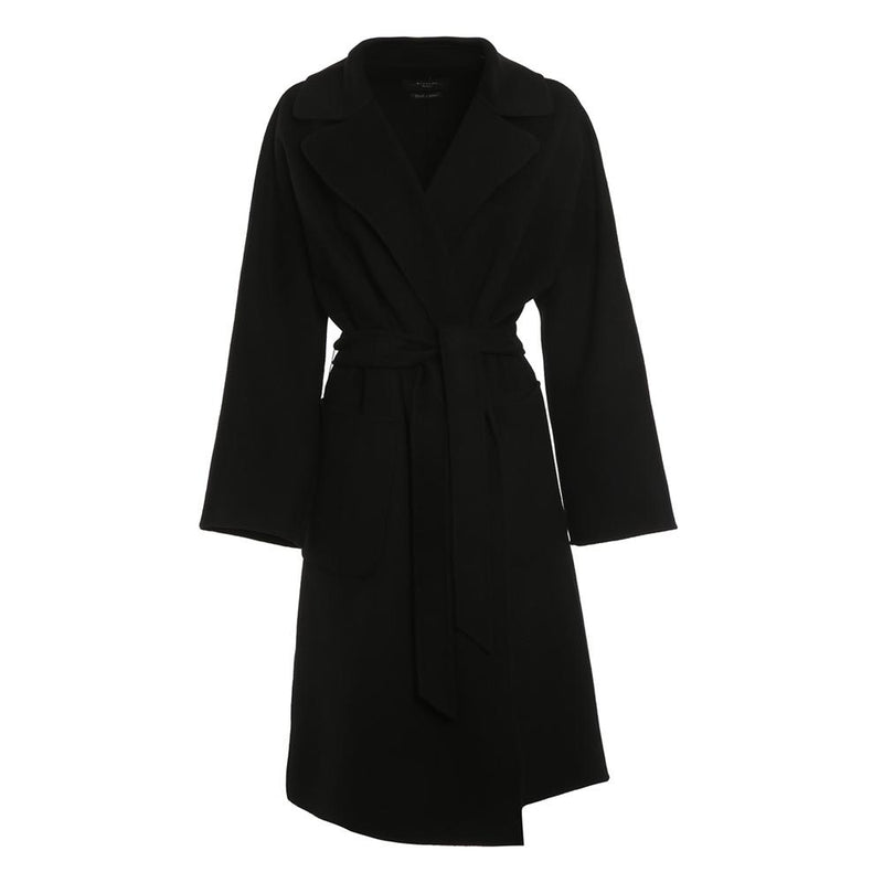 Max Mara Women's Black Belted Wool Coat 2350160339 013