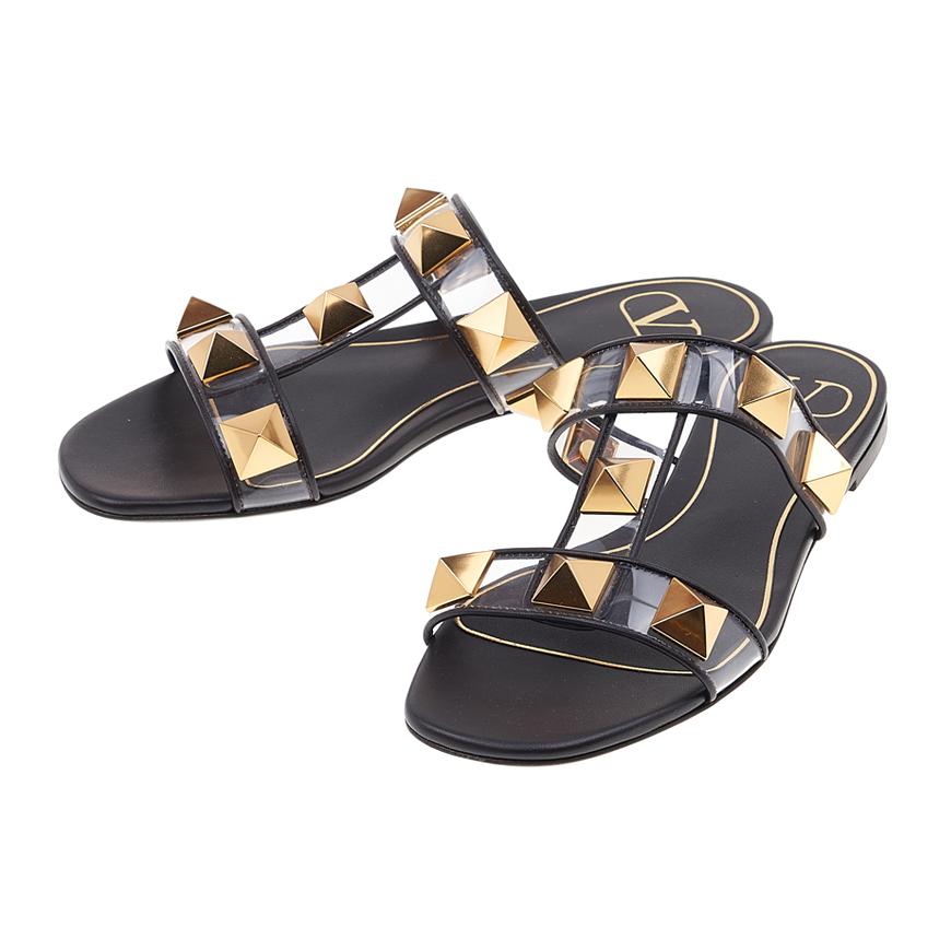 VALENTINO Garavani Women’s Roman Stud Sandals White Leather