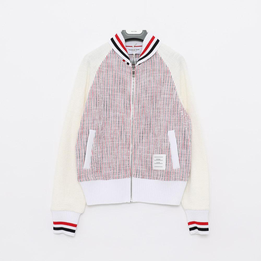 THOM BROWNE Tricolor Stripe Bomber Jacket for Women