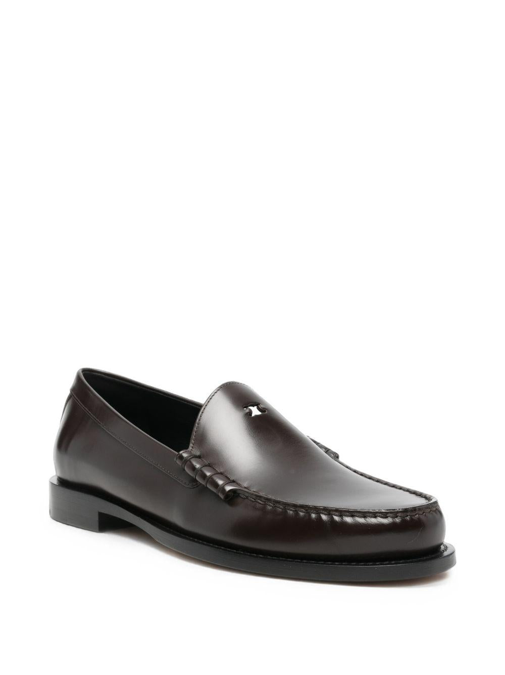 CELINE Black Leather Loafers Men’s Classic Penny Shoes