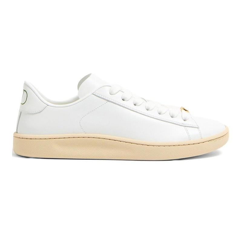VALENTINO Loeikko Women’s Low-Top Leather Sneakers White Beige