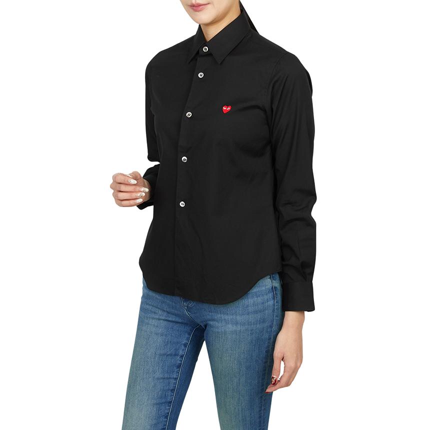 Comme des Garcons Mini Red Heart Patch Women’s Shirt AZ B011 051 1