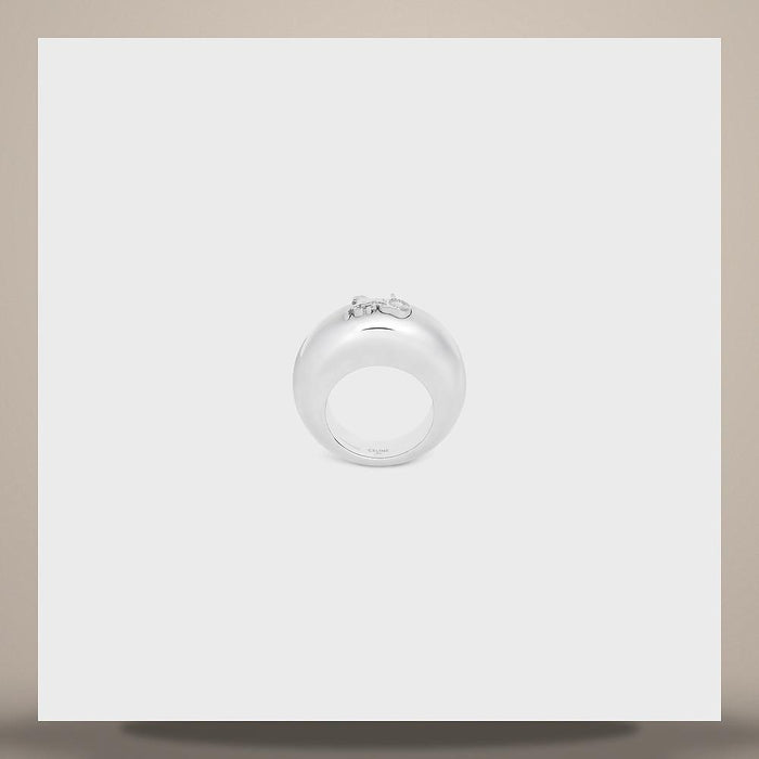 CELINE Sulky Ring Rhodium-Finish Brass Silver B105C6BRA 36SI