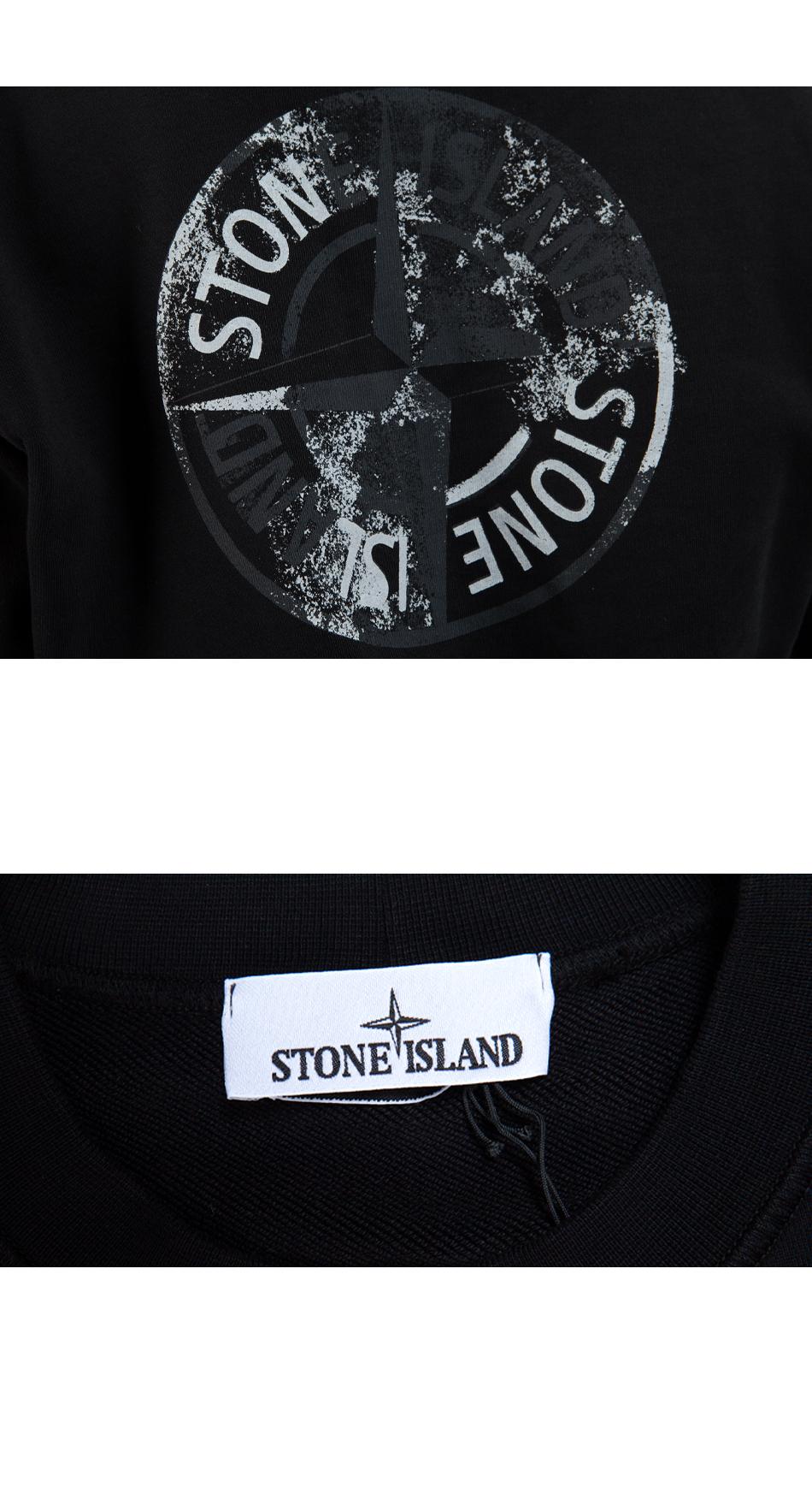 STONE ISLAND Front & Back Logo Print Regular Fit Sweatshirt 6100665 S0083 V0029