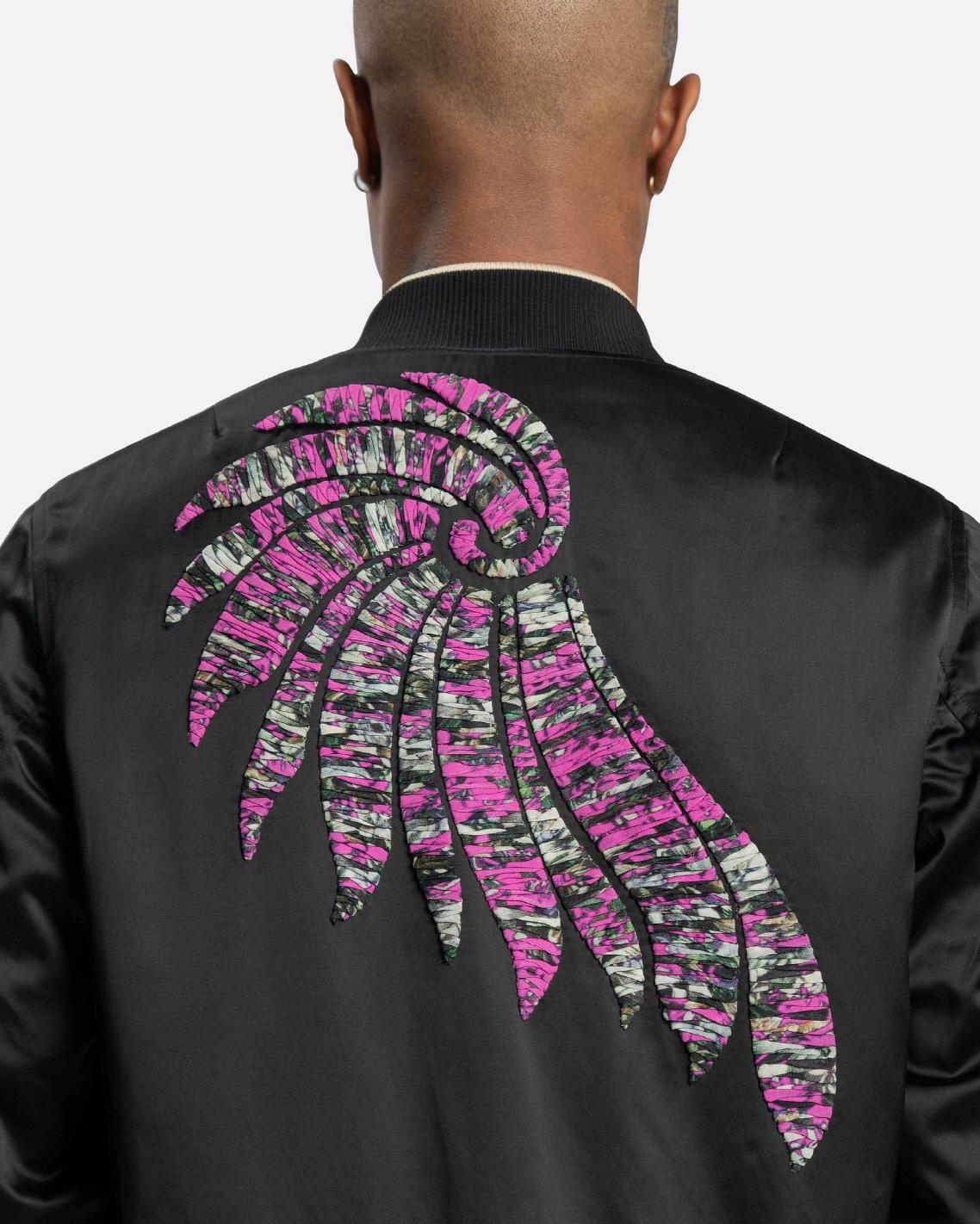 Dries Van Noten Men's Black Embroidered Bomber Jacket 231 020520 6190 900