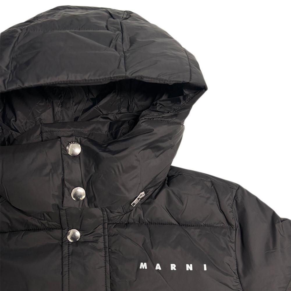Marni Kids Women’s Logo Hooded Puffer Jacket Black