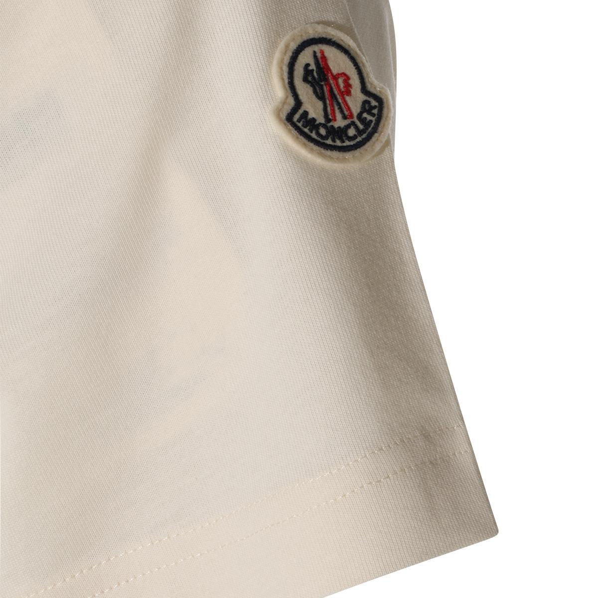 Moncler White Cotton Short Sleeve T-Shirt for Men