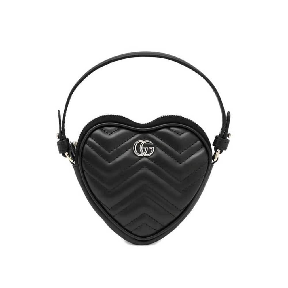 GUCCI GG Marmont Mini Crossbody Shoulder Bag Black Leather