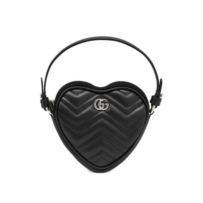GUCCI GG Marmont Mini Crossbody Shoulder Bag Black Leather