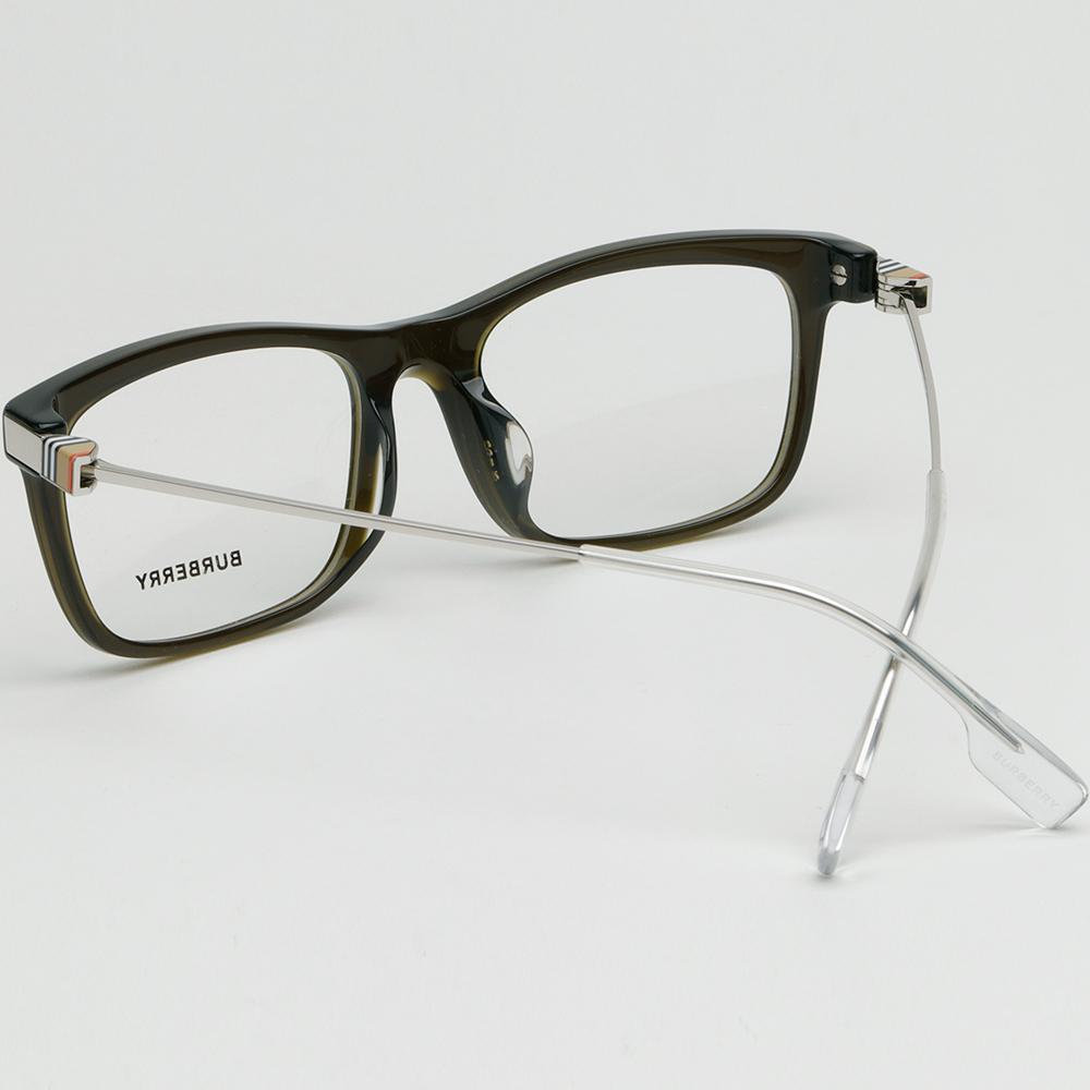 BURBERRY Dark Green Square Acetate Optical Glasses Asian Fit Unisex BE2384F 4026