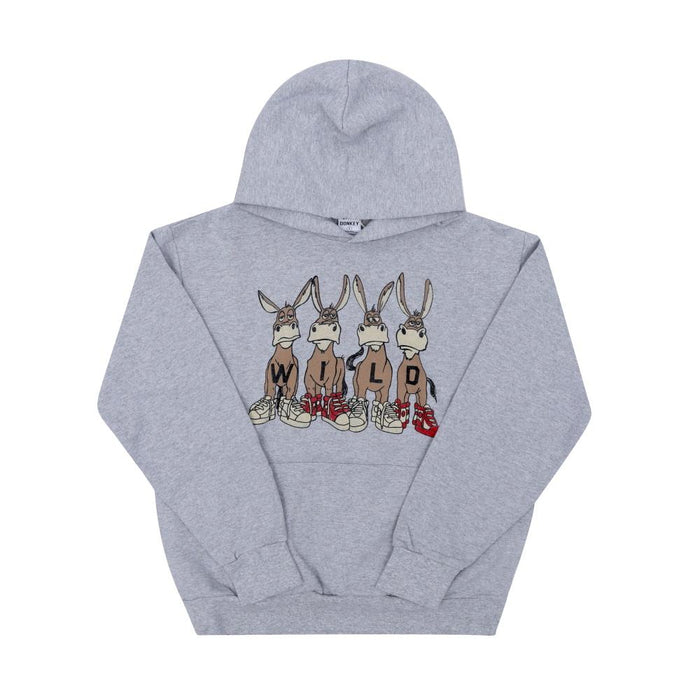 Wild Donkey Heather Grey FCBASKET Graphic Hoodie for Men