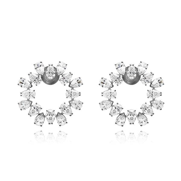 Swarovski Millenia Hoop Earrings for Women Silver-Tone Crystal
