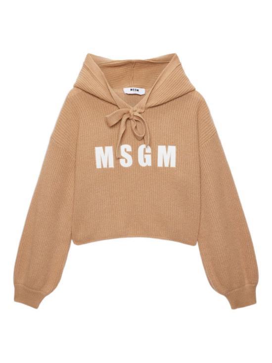 MSGM Logo Cashmere-Blend Hooded Sweatshirt 3941MDM219 257785 23