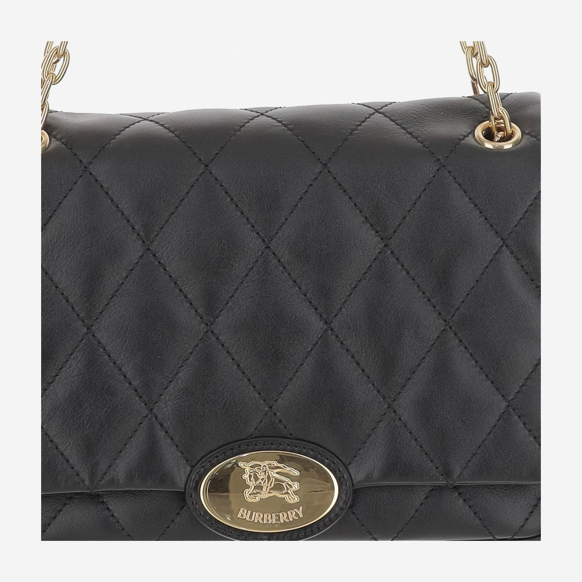 BURBERRY Black Leather Shoulder Bag