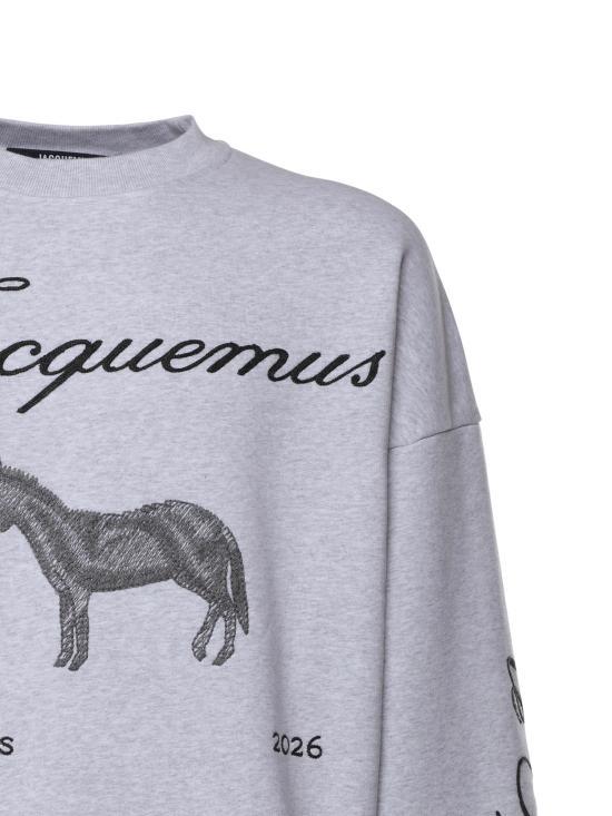 JACQUEMUS Grey Donkey Jacquard Long Sleeve Sweatshirt SSM00314 AJ001749