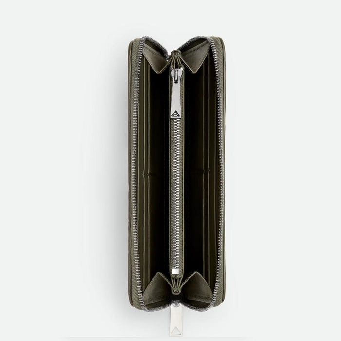 Bottega Veneta Intrecciato Crocodile Zip-Around Long Wallet