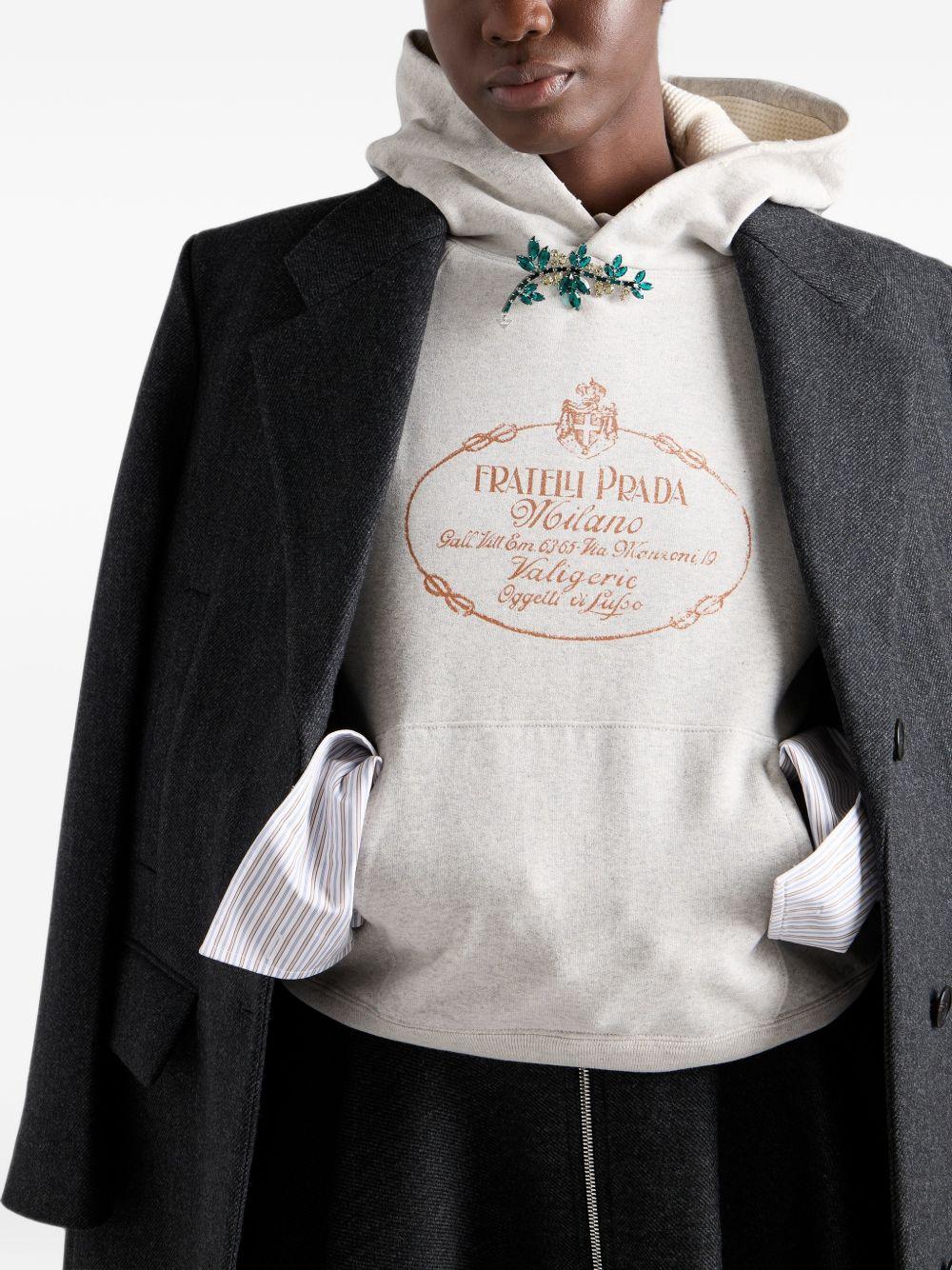 PRADA Black Cotton Logo Hoodie for Women
