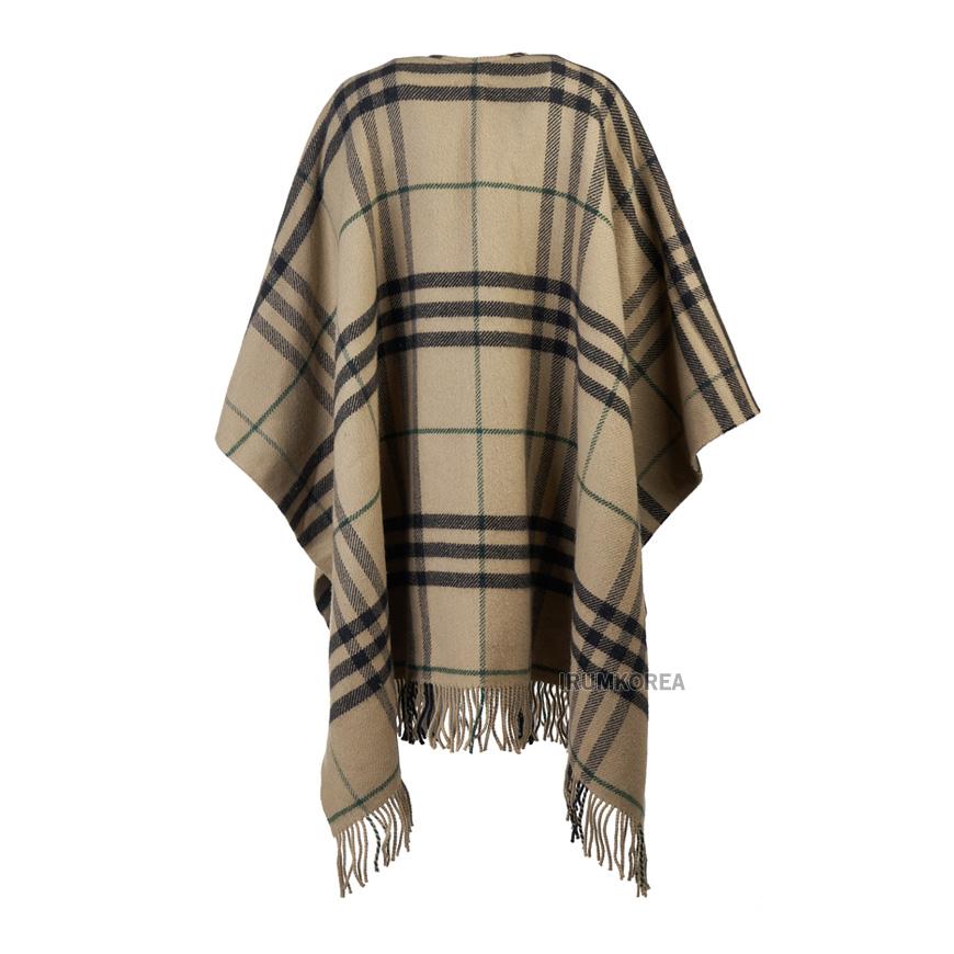 BURBERRY Women Check Fringe Cape Poncho 8090880 ST GC CATEY CAPE C1167
