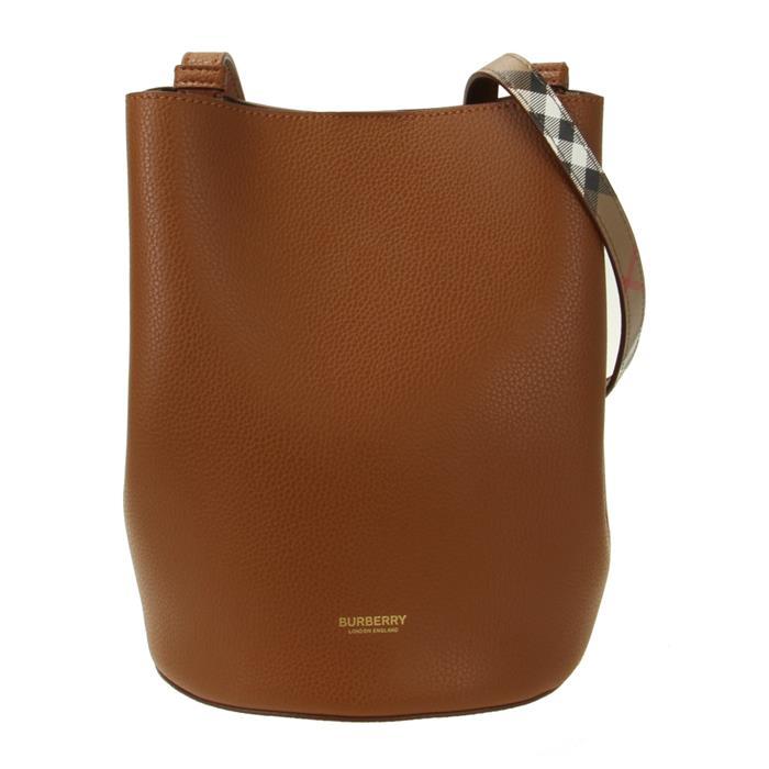 BURBERRY Double-Faced Inner Check Bucket Shoulder Bag