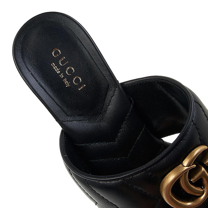 GUCCI Women’s GG Logo Heel Sandals 776995 BKO60 1000