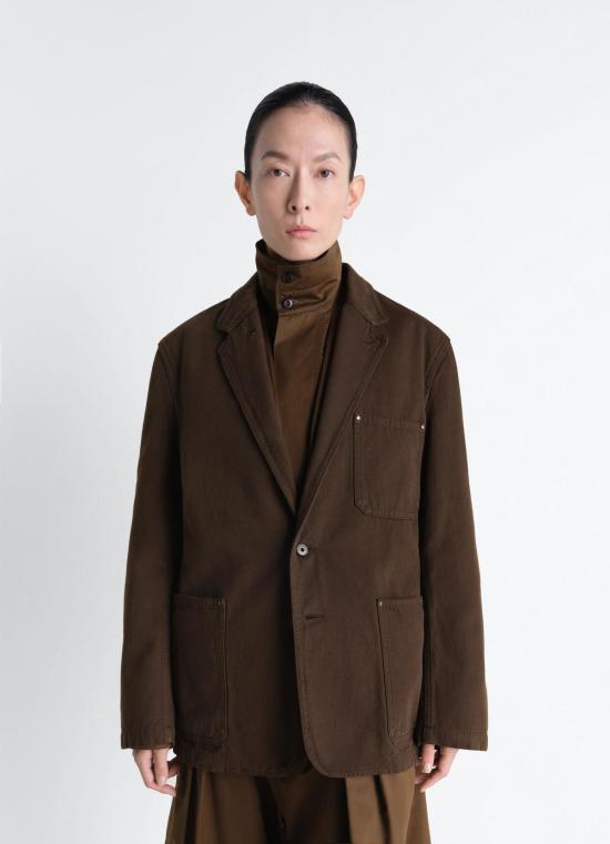 Lemaire Black Wool Blend Tailored Jacket JA1103 LD1068 423 CACAO DOM