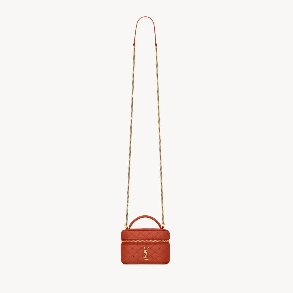 Saint Laurent Gaby Micro Vanity Bag Dark Mandarin Shoulder Bag