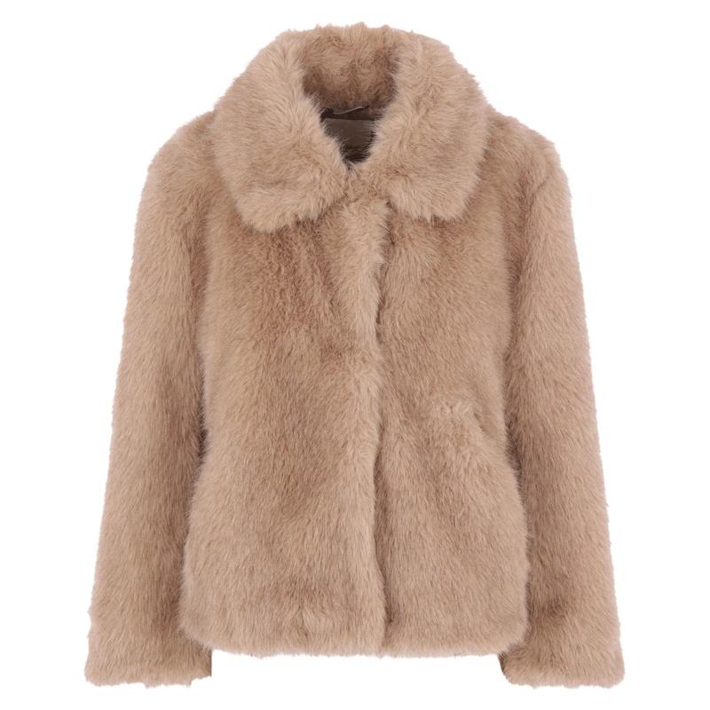 Max Mara Faux Fur Jacket Women Brown