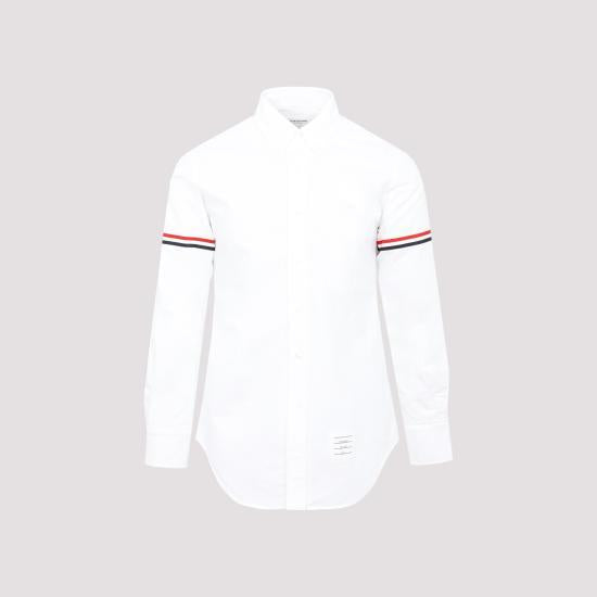 THOM BROWNE White Oxford Armband Classic Long Sleeve Shirt