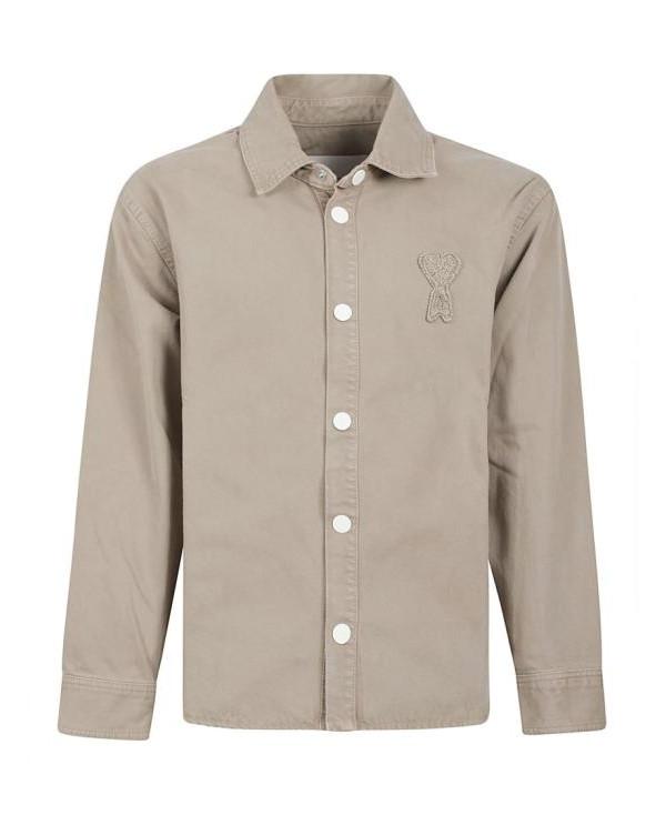AMI Cotton Knit Ami de Coeur Overshirt Jacket