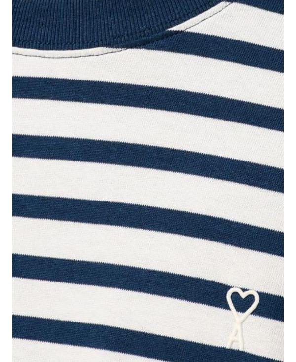 AMI Cotton Long Sleeve Mariniere Ami de Coeur T-Shirt