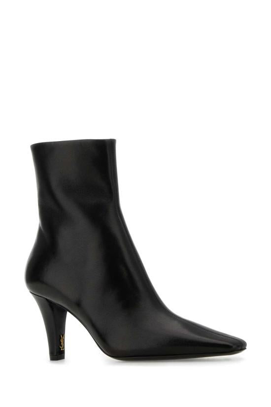 Saint Laurent Black Leather Ankle Boots 806671 AADGZ 1000 BLACK DOM