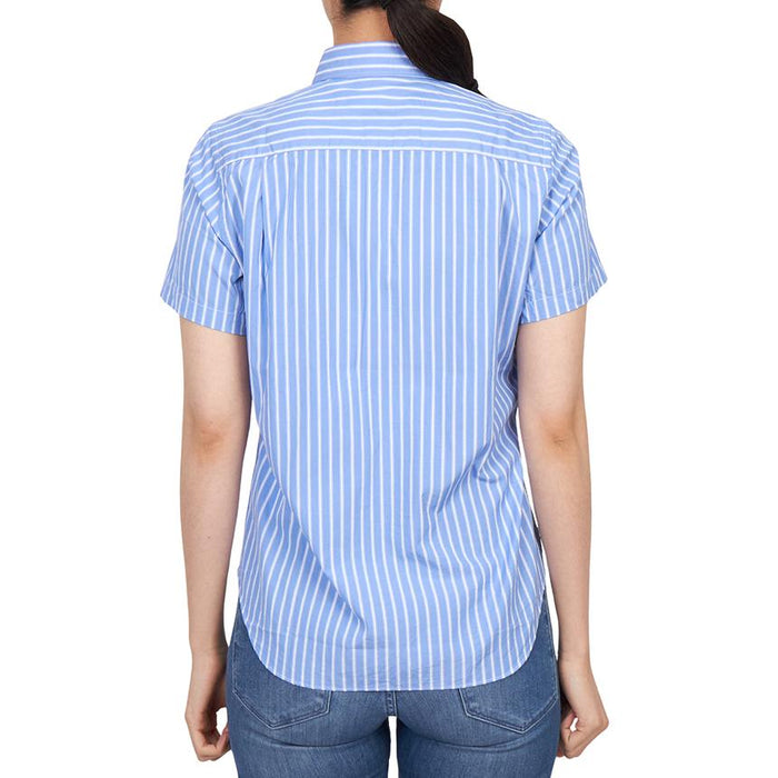 Comme des Garcons Black Heart Patch Stripe Short Sleeve Blouse AZ B021 051 1
