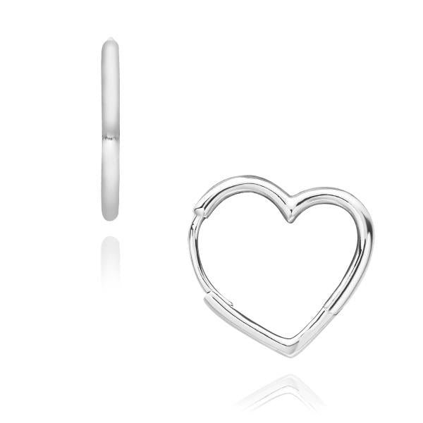 PANDORA Asymmetric Heart Rose Hoop Earrings 298307C00