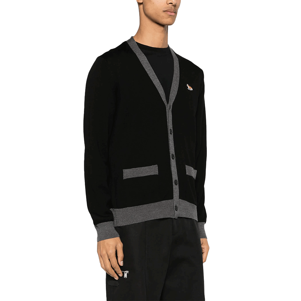 Maison Kitsune Baby Fox Colorblock Men’s Cardigan MM00505 KT1036 P199