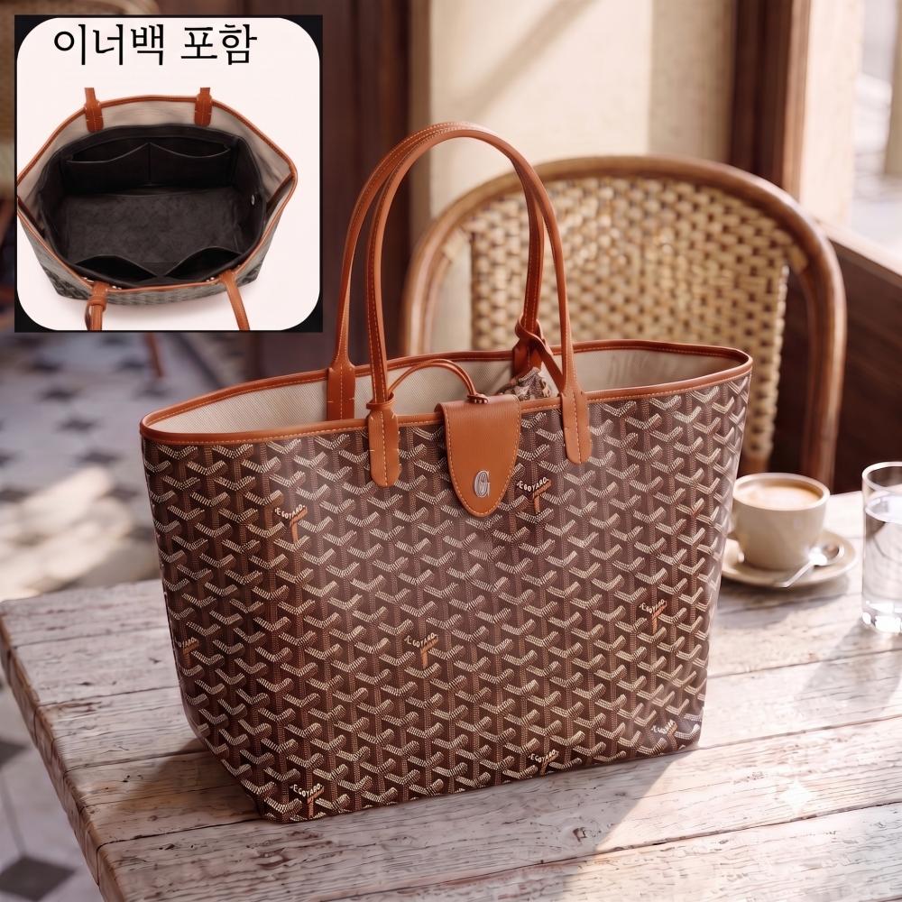 GOYARD Saint Louis PM Tote Brown Black Tan Women’s Bag