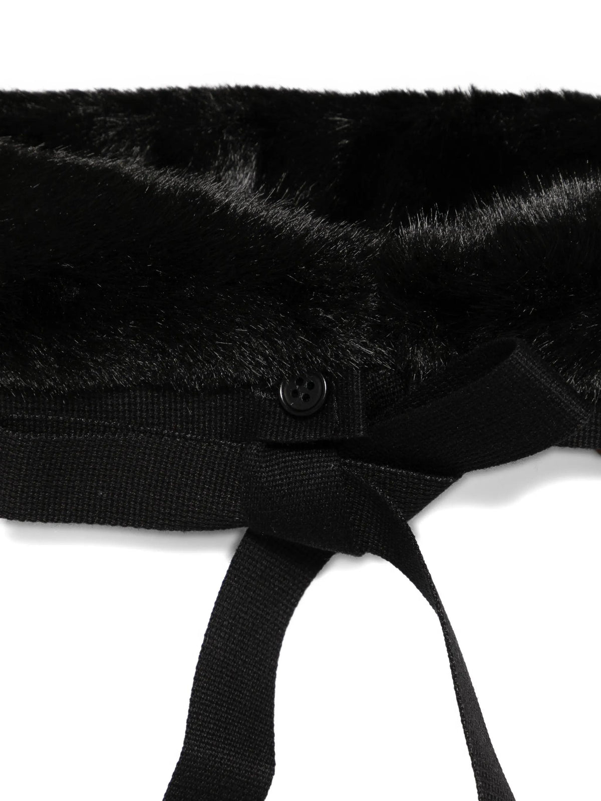 Max Mara Cube Mirage Faux Fur Hood Trim Black Scarf