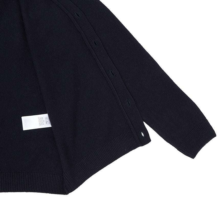 Maison Kitsune Fox Head Logo Men’s Wool Cardigan Navy PM00502 KT1006 0413
