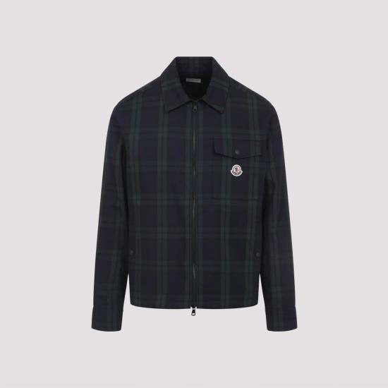 Moncler Checked Cotton Gabardine Long Sleeve Shirt Men 2F00007 M7484 F98