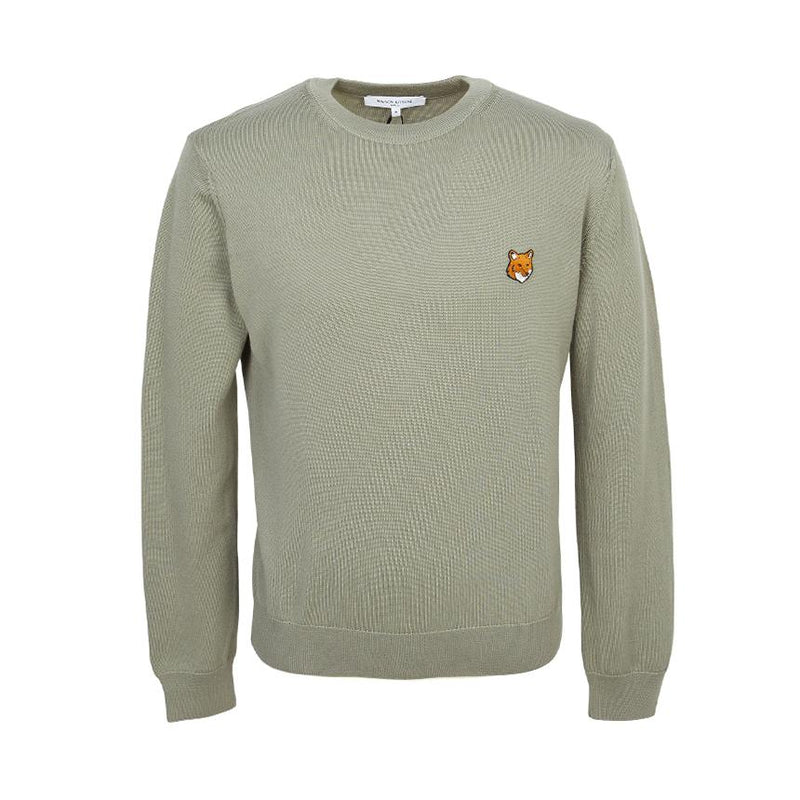 Maison Kitsune Fox Head Crewneck Knit Sweater Men PM00801 KT1181 P131