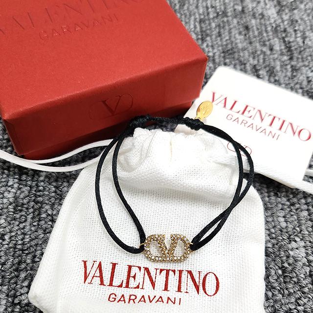 VALENTINO V Logo Crystal Knotted Cord Unisex Bracelet 3W2J0F81 YAB 32U