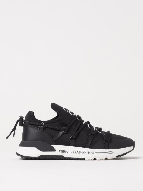 Versace Black Leather Low-Top Sneakers 78YA3SA6ZSC 66899