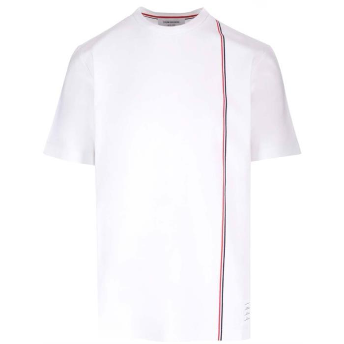 THOM BROWNE RWB Stripe T-Shirt Men’s Navy Cotton Crewneck MJS252A