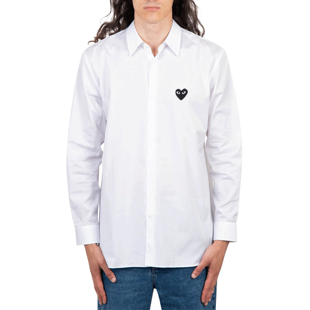 Comme des Garcons Black Heart Patch Men’s Long-Sleeve Shirt AZ B004 051 2