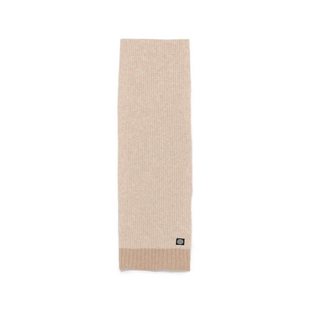 STONE ISLAND Wool Rib Knit Scarf Navy