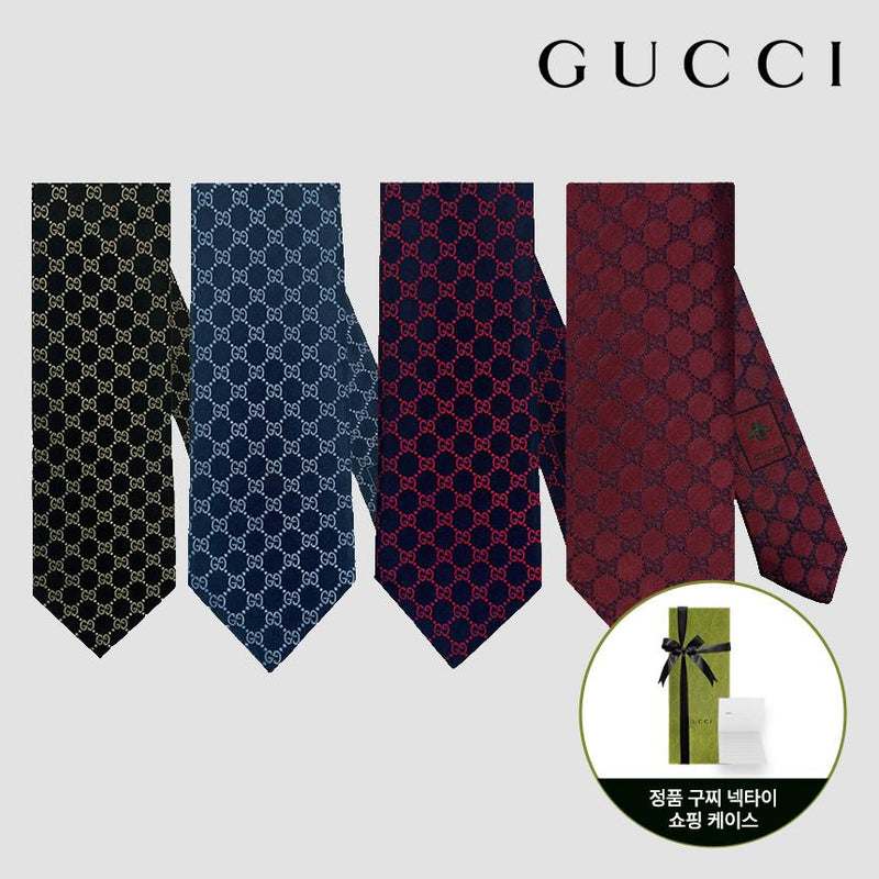 GUCCI Men’s Logo Silk Tie 456524 GG