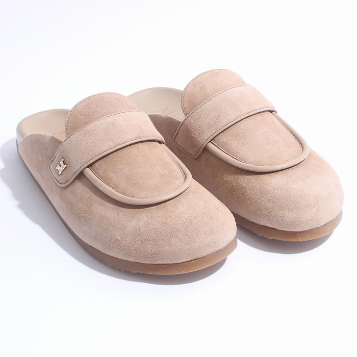 Max Mara Suede Mule Slippers Beige 2424526331600 MANLY 003
