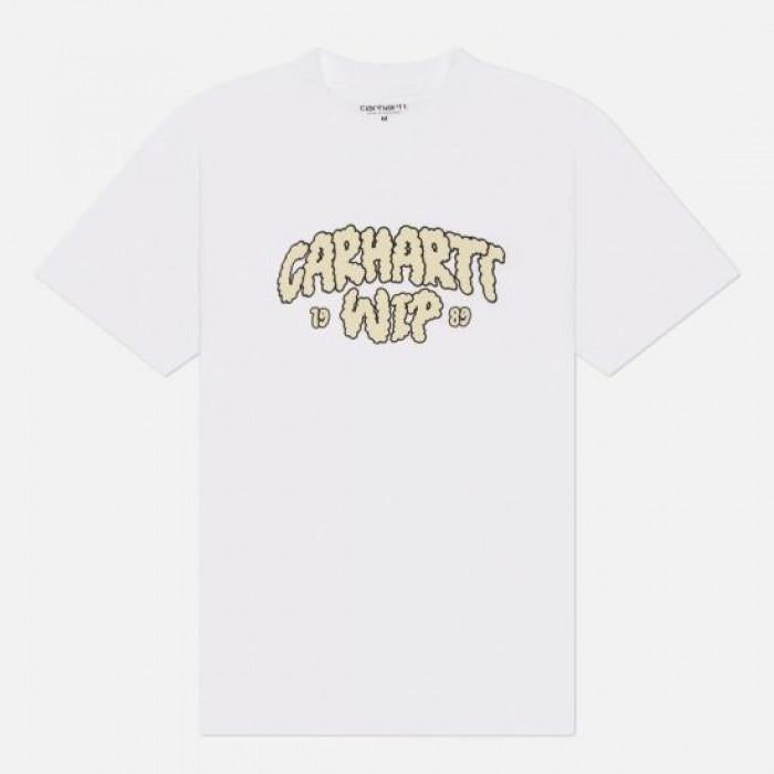 CARHARTT WIP Cloud Script Short Sleeve T-Shirt White Cotton Men