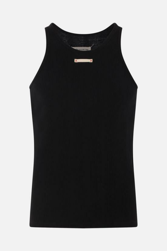 Maison Margiela Logo Label Black Tank Top