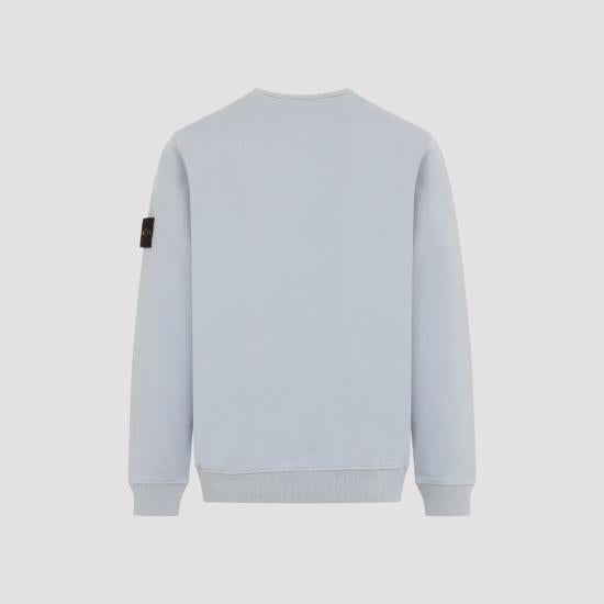 STONE ISLAND Ash Grey Cotton Fleece Sweatshirt for Men